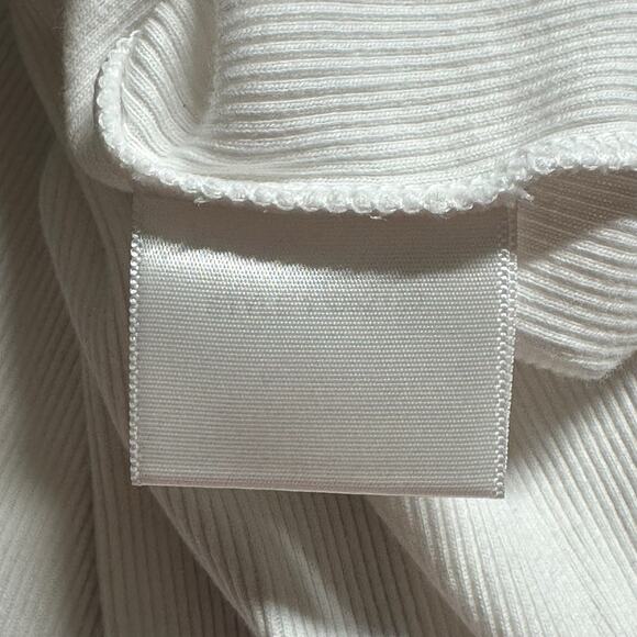 Tory Burch Top Womens Small White Ribbed Tank Embellished Beaded Boho Festival - Picture 7 of 8